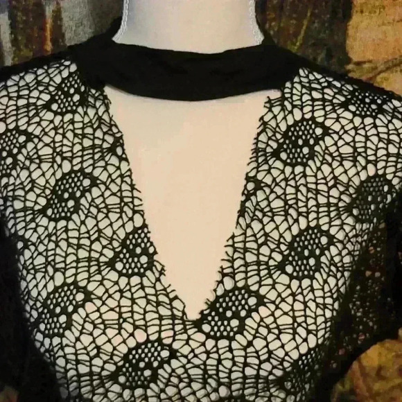 Cleo Womens Coverlet Black Polyester Mesh Top Size Small - Picture 2 of 4